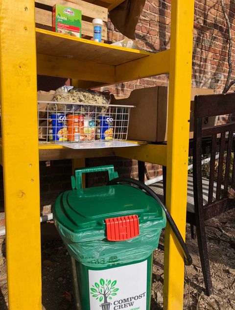 compost bin at the Baltimore community fridge